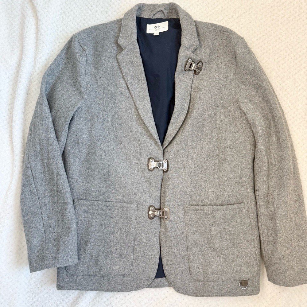 WRK 100% Wool blazer fireman toggle jacket size 44